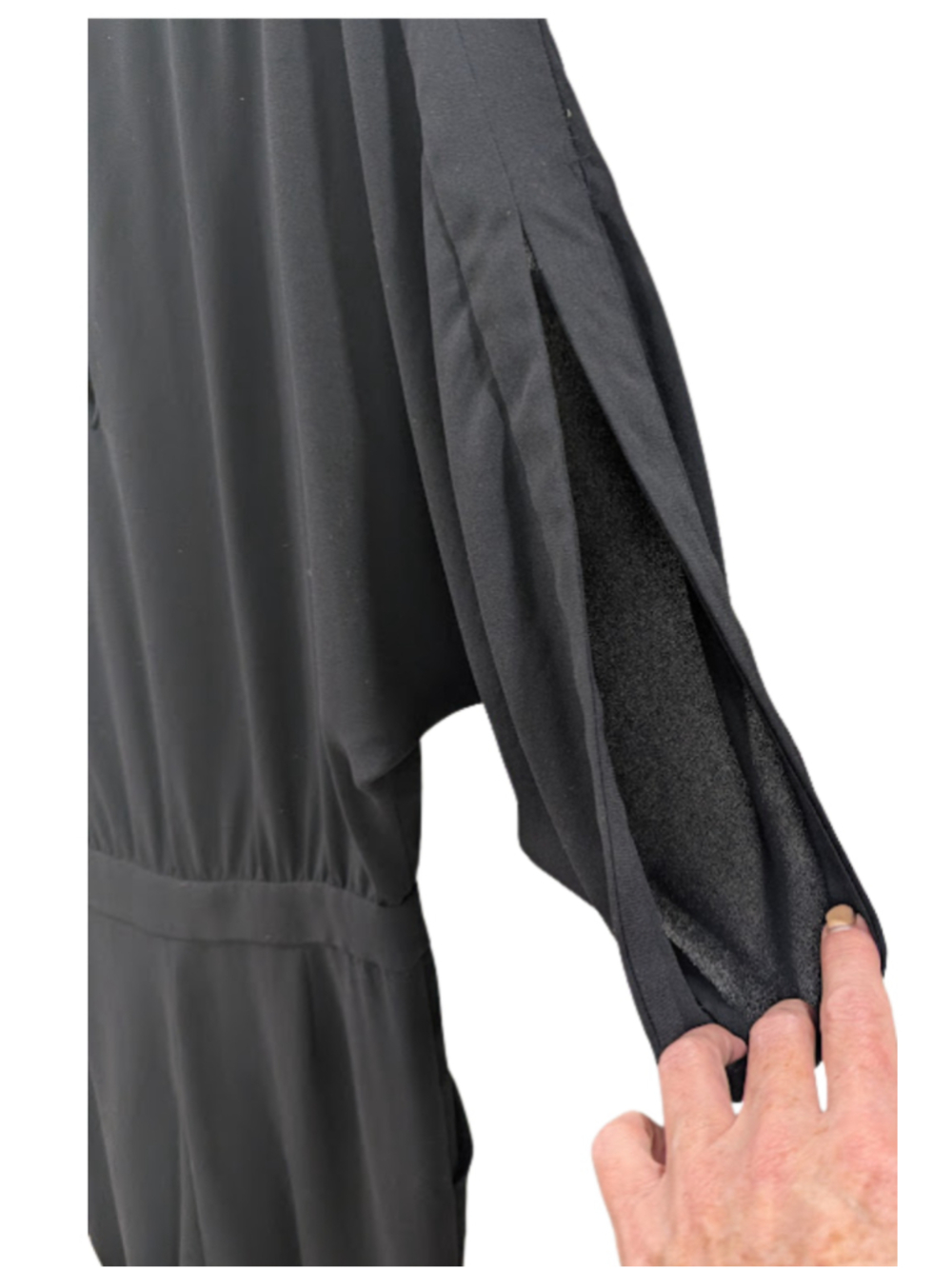 DVF Lucy Jumpsuit 6 Black Dolman Wide Leg Minimalist Quiet Luxury One Piece - Picture 4 of 15